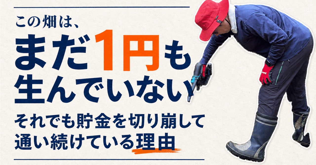 note記事の見出し画像：この畑は、まだ1円も生んでいない
